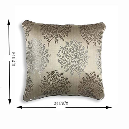 IM FAB® Jacquard Jupiter Tree Brown Cushion Cover Set of 5 Pcs(24x24 inchs or 60x60 cm) - Image 4
