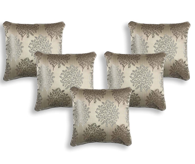 IM FAB® Jacquard Jupiter Tree Brown Cushion Cover Set of 5 Pcs(24x24 inchs or 60x60 cm) - Image 5
