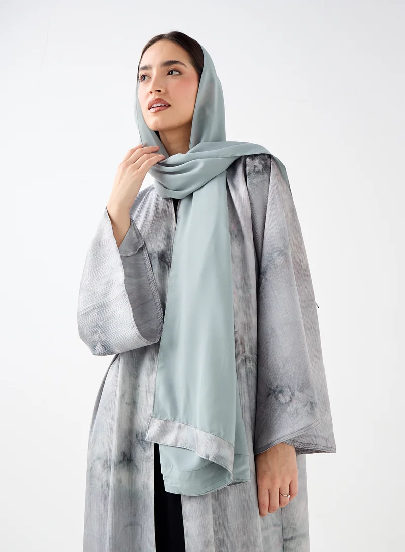 هدية المدينة  Silver Mist Textured Abaya - HM