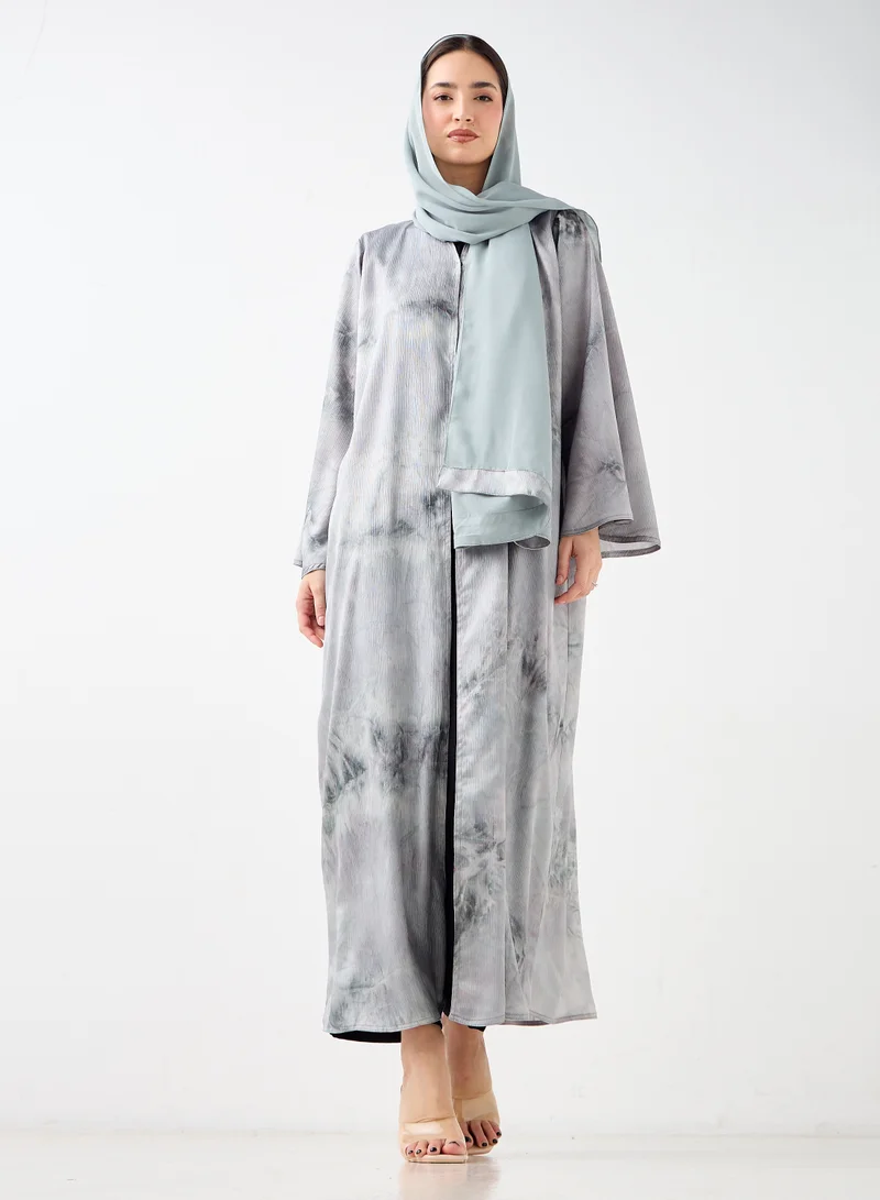 هدية المدينة  Silver Mist Textured Abaya - HM