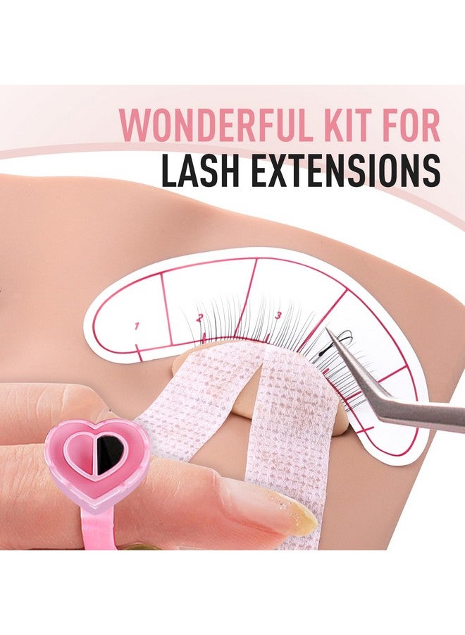 Pretty memory Lash Practice Kit With 2 Pairs Of Lash Mannequin Head 100 Pcs Glue Rings For Eyelash Extension 35 Pairs Of Lash Mapping Stickers Eyelash Extension Supplies For Lash Extension Practice - Image 4