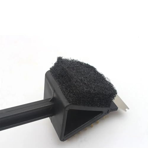 KRESHU 14.5Inch Barbecue BBQ Grill Cleaning Brush Two-Sided Stainless Steel Scraper | Extra Strong Cleaner Accessories for/Smoker/Gas/Charcoal (3IN1 Brush-Small) - Image 4