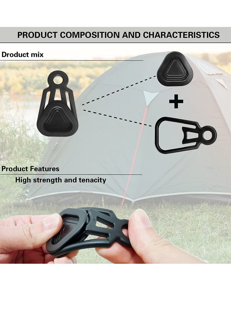 Excefore Tarp Clips Set, Outdoor Camping Climbing Tent Fixing Clip Heavy Duty Lock Grip Awning Clamps Multipurpose Windproof Wind Rope - Accessories 10 Pcs  - Image 3