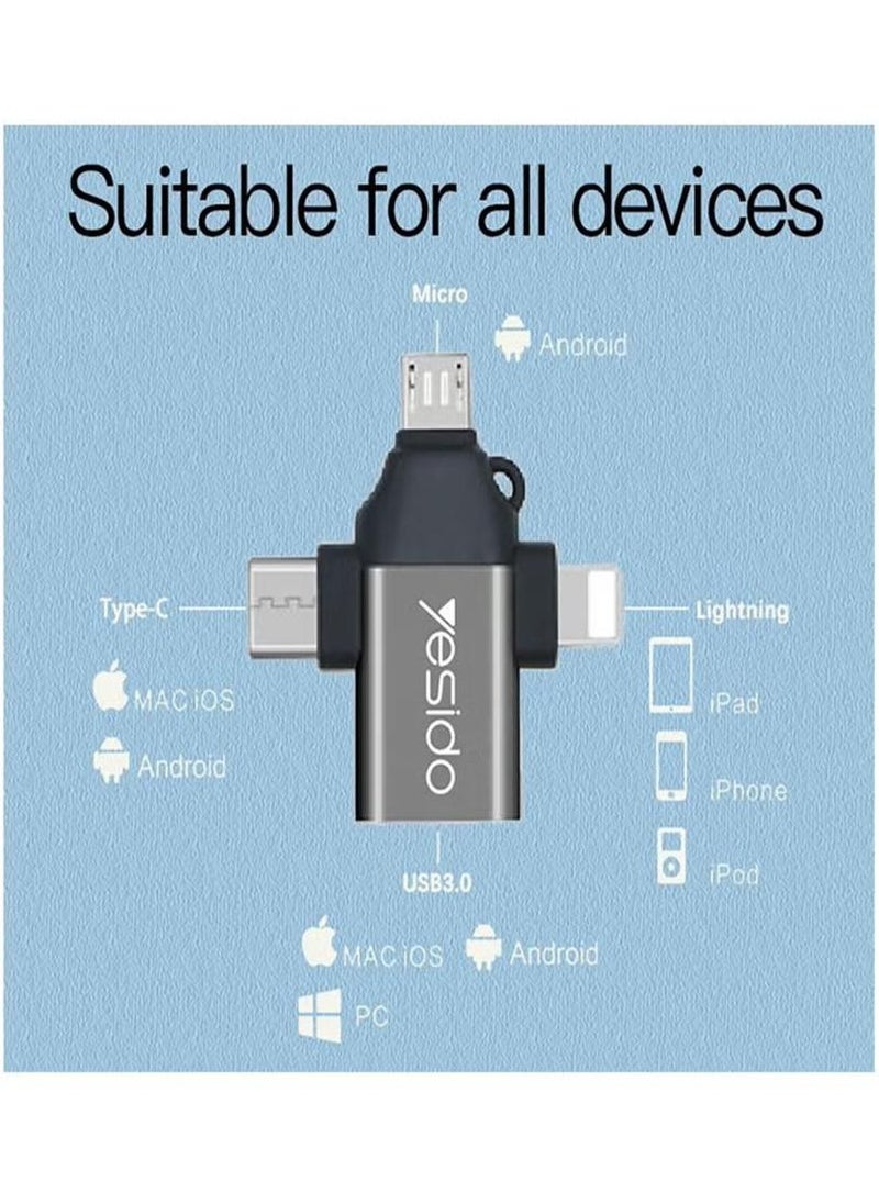 Yesido - Yesido GS15 OTG Adapter 3 In 1 USB 2.0 to Type-C / Micro / Lightning Adapter for Smart Phones - Image 1