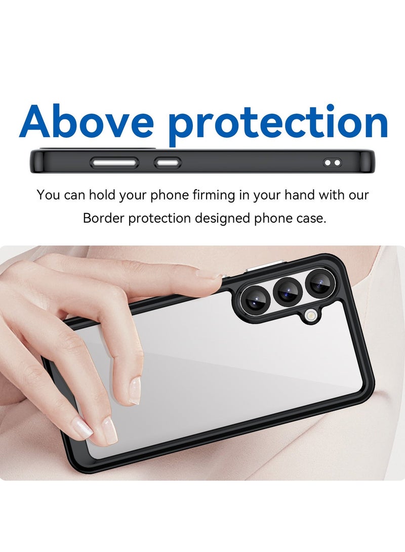 URBBKING Non Yellowing Drop Protection Thin Flexible Silicone TPU Shockproof Protective Slim Fit Phone Cover for Samsung Galaxy S25 Plus 5G Black - Image 4