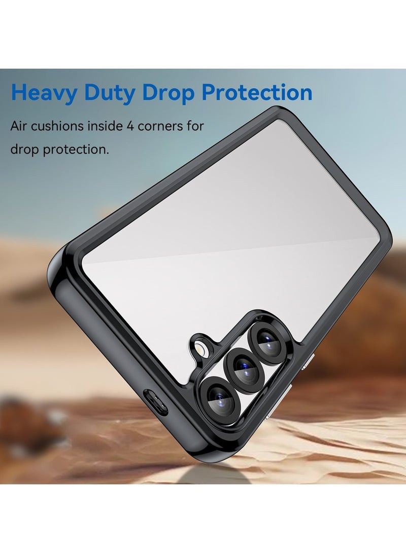 URBBKING Non Yellowing Drop Protection Thin Flexible Silicone TPU Shockproof Protective Slim Fit Phone Cover for Samsung Galaxy S25 Plus 5G Black - Image 3