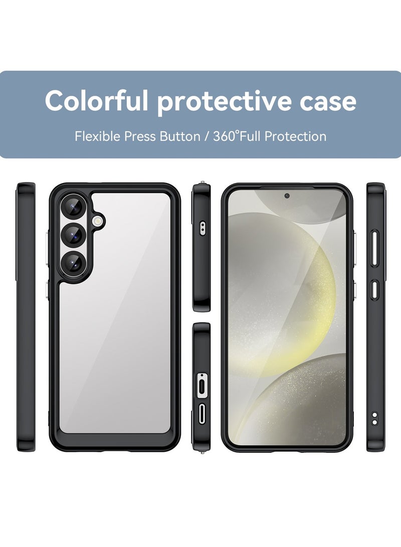 URBBKING Non Yellowing Drop Protection Thin Flexible Silicone TPU Shockproof Protective Slim Fit Phone Cover for Samsung Galaxy S25 Plus 5G Black - Image 2