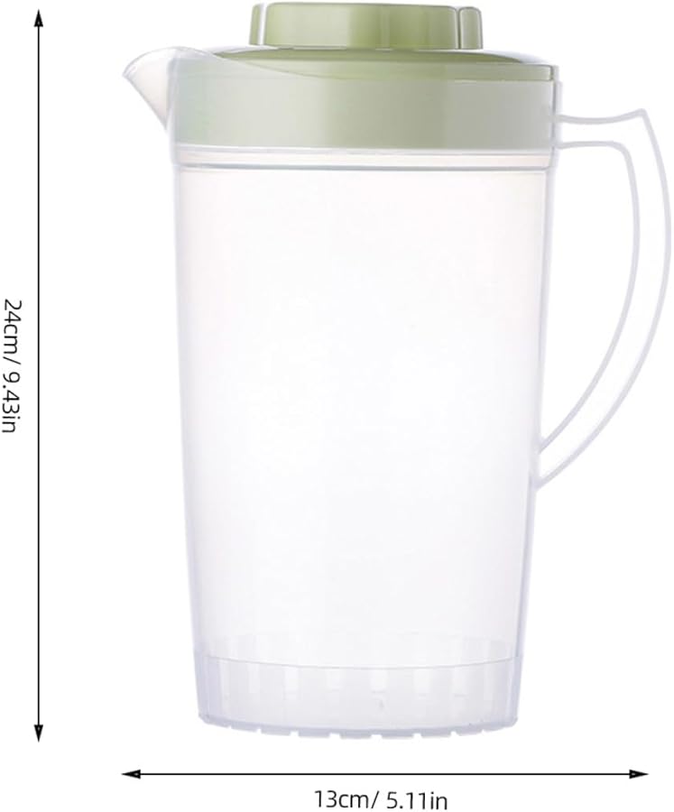 Large Capacity 2Pcs Transparent Pitcher With Lid For Cold Water Juice Iced Tea Milk Heat Resistant Green - Image 3