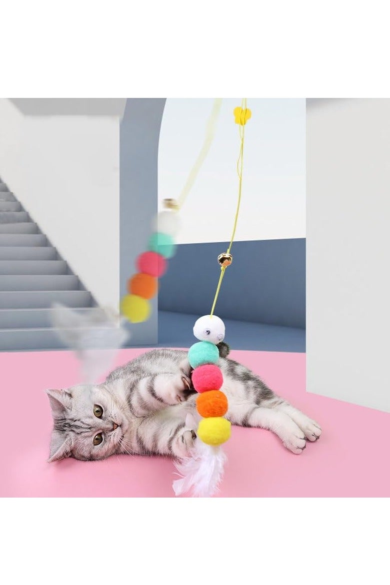 Interactive Cat Feather Toys 7 Pcs, Cat Teaser Retractable, Hanging Cat Toys Indoor Kitten Play Chase Exercise, Mental Physical Stimulation for All Breeds and Species - Image 4