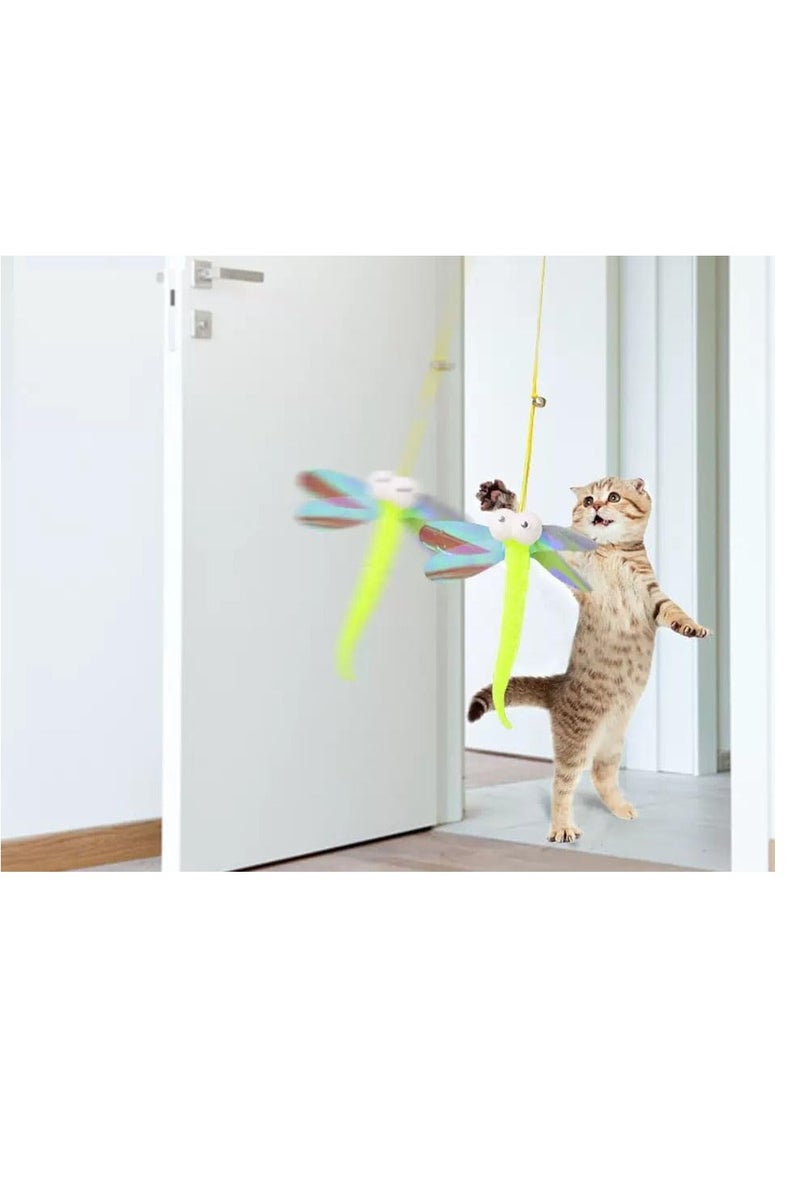 Interactive Cat Feather Toys 7 Pcs, Cat Teaser Retractable, Hanging Cat Toys Indoor Kitten Play Chase Exercise, Mental Physical Stimulation for All Breeds and Species - Image 3