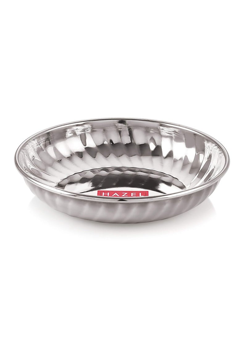 HAZEL Stainless Steel Breakfast Plate Set of 12 | 11.4 cm Small Snacks Serving Plates | Multipurpose Steel Thali for Kitchen & Daily Use - Image 3