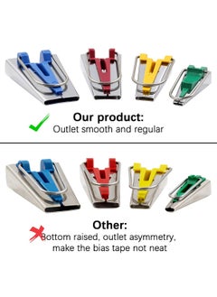 SYOSI SYOSI 7Pcs, Type Fabric Bias Tape Maker, Tool Sewing Quilting with Tape Binding Presser Foot, Quilting Awl, Ball Pins  - Image 5