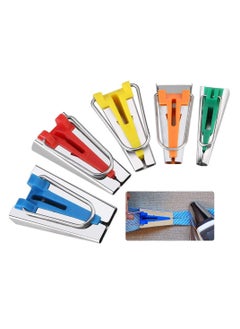 SYOSI SYOSI 7Pcs, Type Fabric Bias Tape Maker, Tool Sewing Quilting with Tape Binding Presser Foot, Quilting Awl, Ball Pins  - Image 2