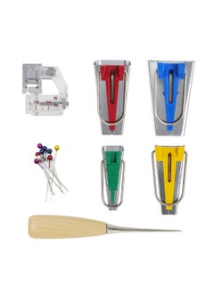 SYOSI SYOSI 7Pcs, Type Fabric Bias Tape Maker, Tool Sewing Quilting with Tape Binding Presser Foot, Quilting Awl, Ball Pins  - Image 3