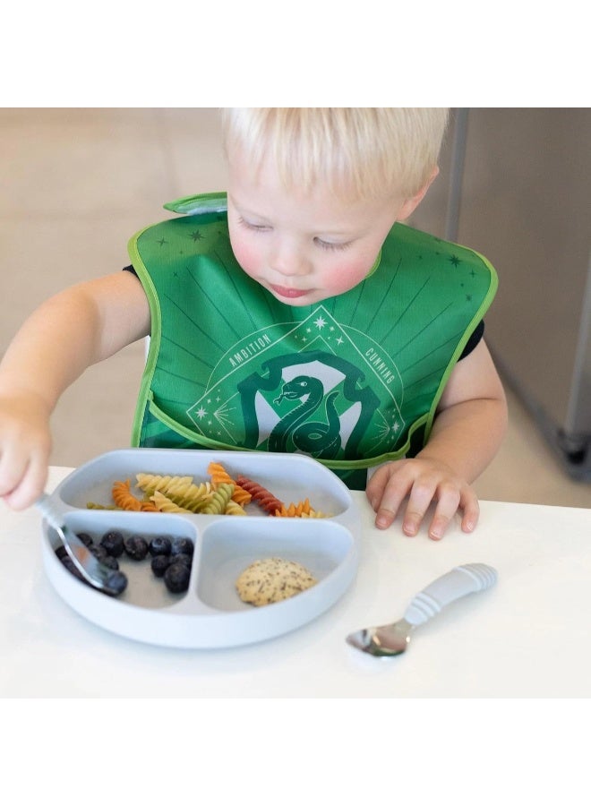 Bumkins Bibs for Girl or Boy, SuperBib Baby and Toddler for 6-24 Months, Essential Must Have for Eating, Feeding, Baby Led Weaning, Mess Saving Waterproof Soft Fabric, 3-pk Harry Potter Slytherin - Image 4