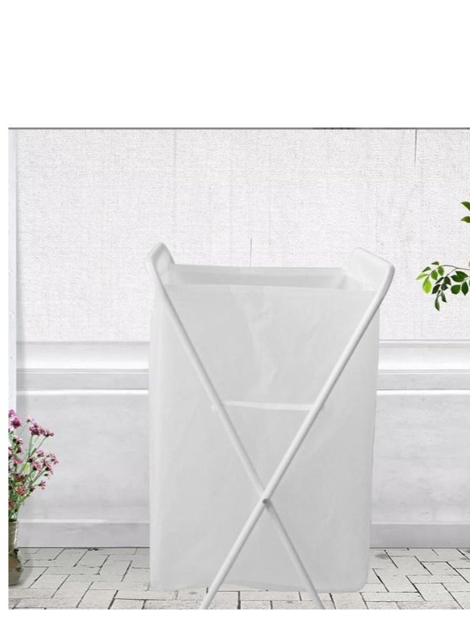 Golden Foldable Laundry Basket with Stainless Steel Frame, 40L Collapsible Waterproof Laundry Basket, Laundry Hamper Bag Washing Bin Clothes Bag Organizer Storage Basket Hamper for Clothes Toys (White) - Image 1