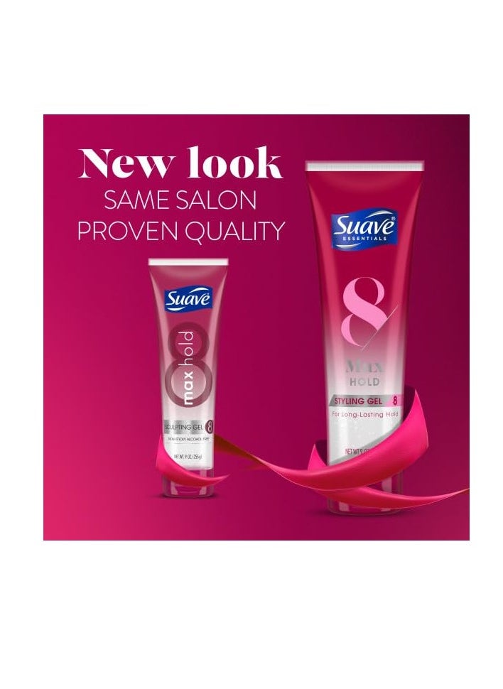 Suave Suave Hair Gel For Women and Men, Maximum Hold Sculpting Hair Gel, 9 oz, (Pack of 12)  - Image 2