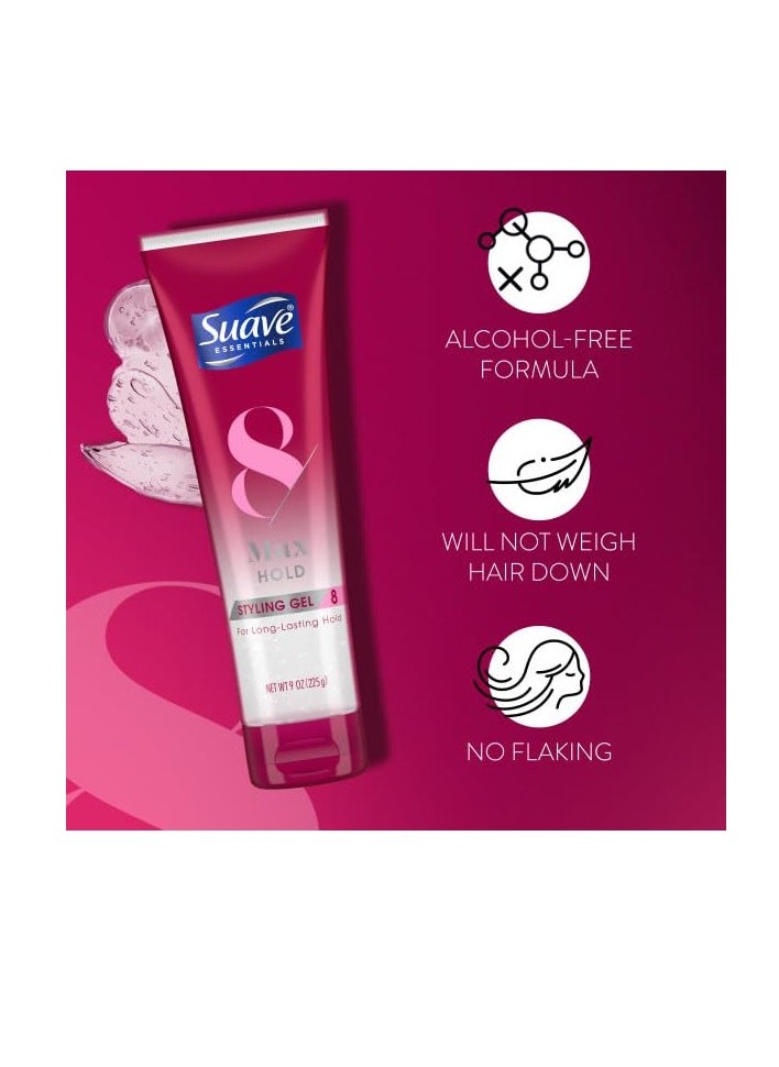 Suave Suave Hair Gel For Women and Men, Maximum Hold Sculpting Hair Gel, 9 oz, (Pack of 12)  - Image 3