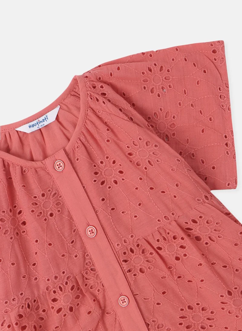 نوتيناتي Eyelet Ruffle Hem Dress