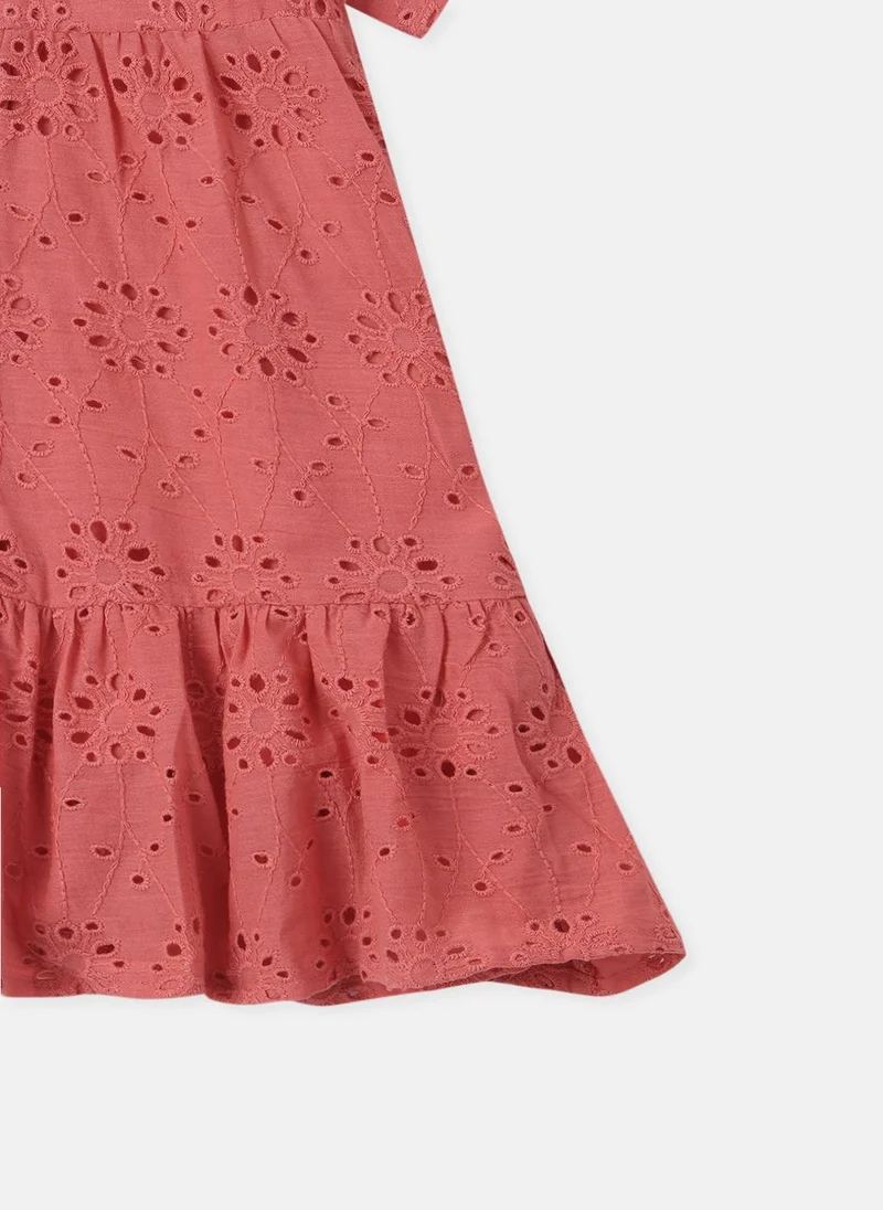 نوتيناتي Eyelet Ruffle Hem Dress