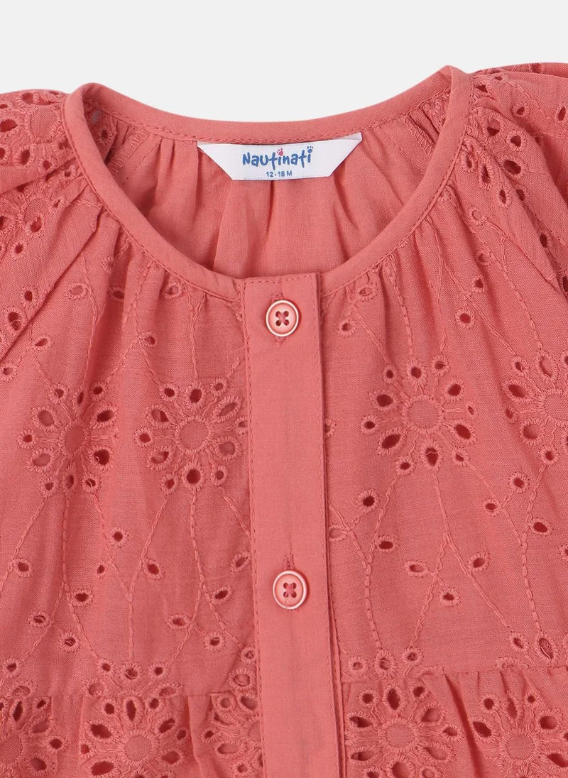 نوتيناتي Eyelet Ruffle Hem Dress