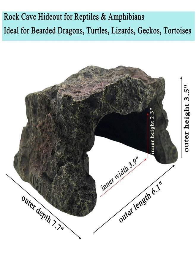 M2cbridge Reptile Hideout Cave Resin Aquarium Fish Hide Rock Terrarium Habitat Decor - Image 3