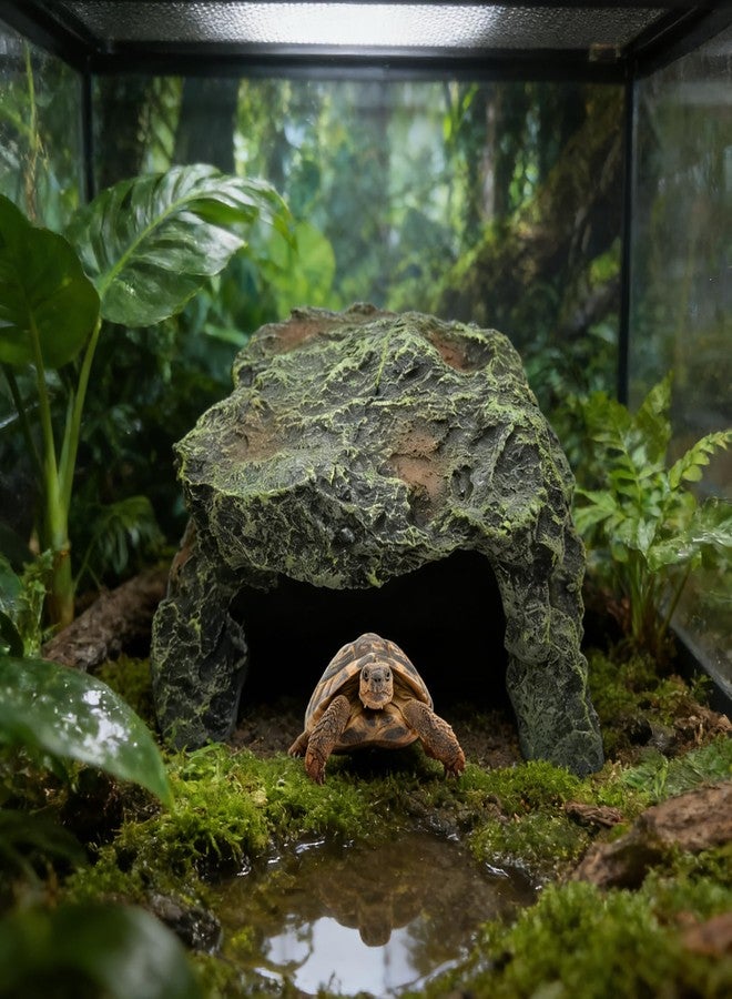 M2cbridge Reptile Hideout Cave Resin Aquarium Fish Hide Rock Terrarium Habitat Decor - Image 4