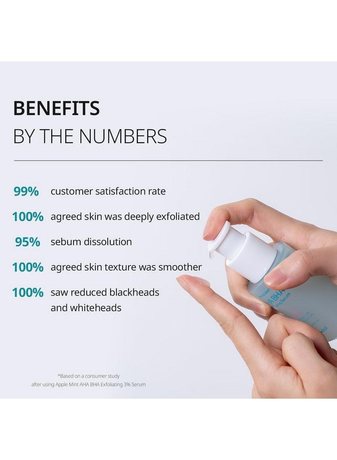 مصل تقشير التفاح والنعناع Aha Bha 2.5% Aha 0.5% Bha حمض الساليسيليك للرؤوس السوداء والمسام الواسعة والتجاعيد والخطوط الدقيقة مقشرات الوجه 18 تركيبة مجانية 1.69 أونصة سائلة. أوز. - Image 2