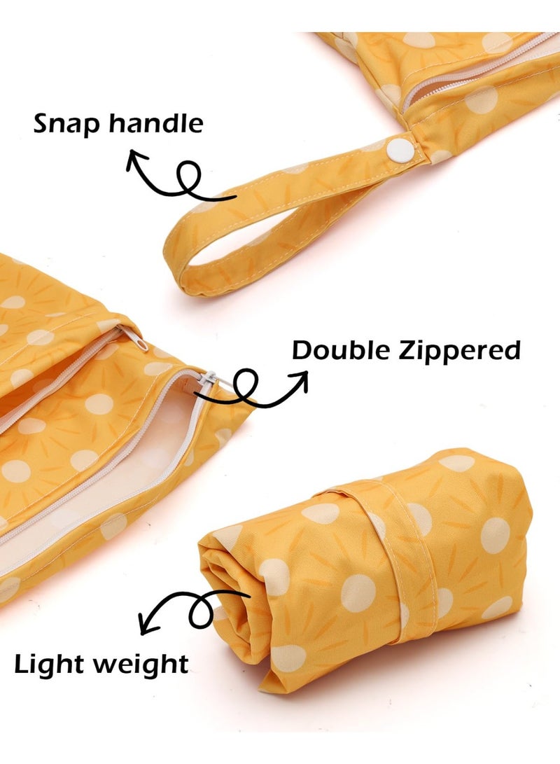 ALVABABY 3 Cloth Diaper Wet Dry Bags Waterproof Reusable with Two Zippered Pockets Travel Beach Pool Daycare Soiled Baby Items Yoga Gym Bag for Swimsuits or Wet Clothes Small medium Large 3L-SML06 - Image 2