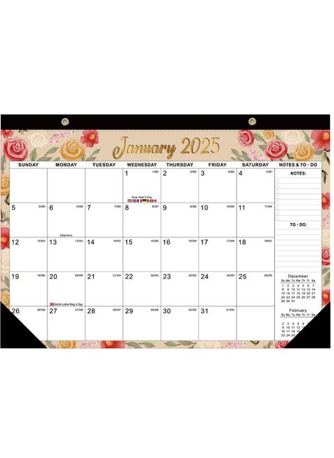 2025-2026 Wall Calendar 18 Months Calendar 2025-2026 17 x 12 In 2025 Calendar  Monthly Calendar with Week Numbers Large Blocks, Thick Paper Yearly Overview  Note ﻿
