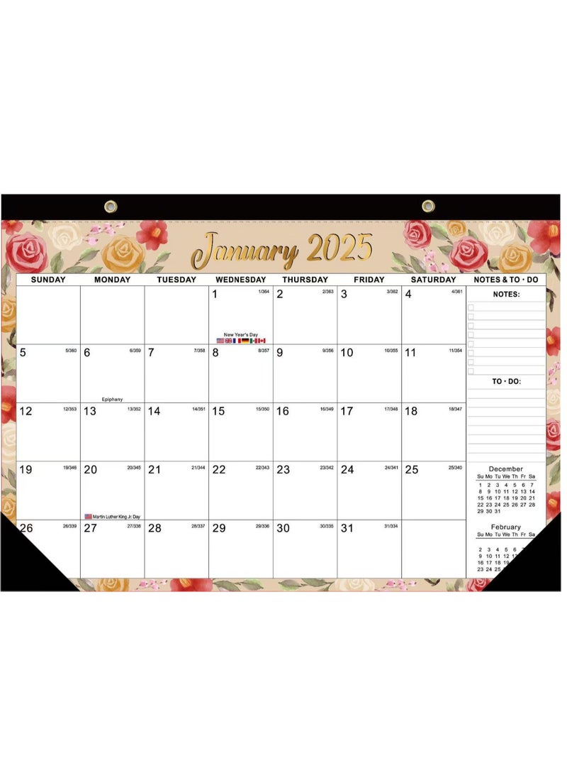 General - 2025-2026 Wall Calendar 18 Months Calendar 2025-2026 17 x 12 In 2025 Calendar  Monthly Calendar with Week Numbers Large Blocks, Thick Paper Yearly Overview  Note ﻿ - Image 1