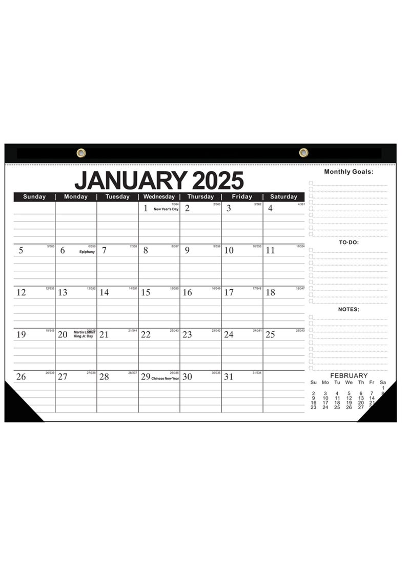 General - 2025-2026 Wall Calendar 18 Months Calendar 2025-2026 17 x 12 In 2025 Calendar  Monthly Calendar with Week Numbers Large Blocks, Thick Paper Yearly Overview  Note ﻿ - Image 1