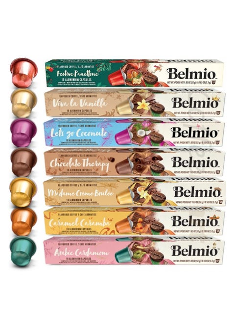 Belmio Flavour Collection Coffee Capsules, Compatible with Original Line Machine, Pack of 7, 10 Capsules in 1 Sleeve