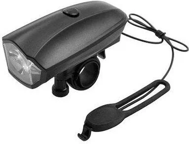 Forte GT 250 Lumen Bicycle Front Headlight 2 In 1 Horn 140 Db with Xbyc 6163 Battery - Black