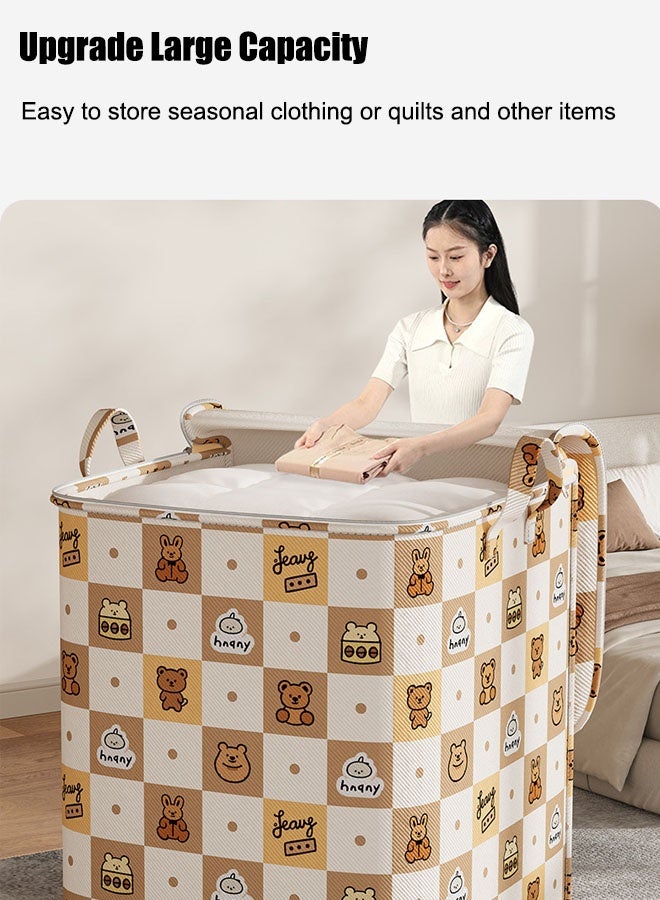 150L Large Storage Bag Clothes Storage Box Storage Bags Waterproof Clothing Storage Cupboards For Clothes Closet Organizers Storage Containers Zipper Bag Handle Zipper Design For Clothing Blanket Comforters Bed Sheets Pillows And Toys - Image 3