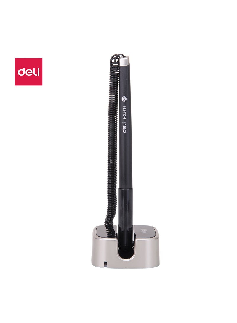 Deli E6797 Desk Pen Stand (Conical Tip: 0.7mm) - Black - Image 1