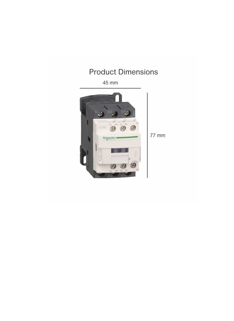 Schneider Electric Schneider Electric TeSys D - AC Contactor, 220 V AC, 50/60 Hz, 3 Pole, 3NO, 18A, Fixed & DIN Rail Mounting, LC1D18M7  - Image 2