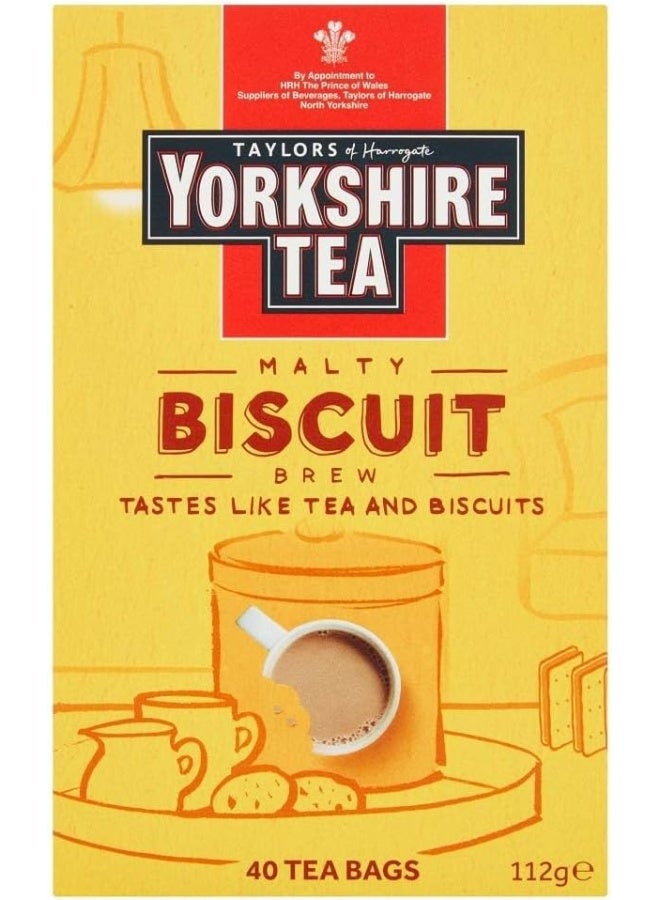 Yorkshire Tea Biscuit Brew - 40 Tea Bags - Image 1