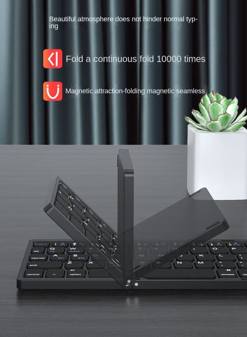 Folding number key mobile phone tablet portable three-system universal keyboard wireless Bluetooth keyboard - Image 2