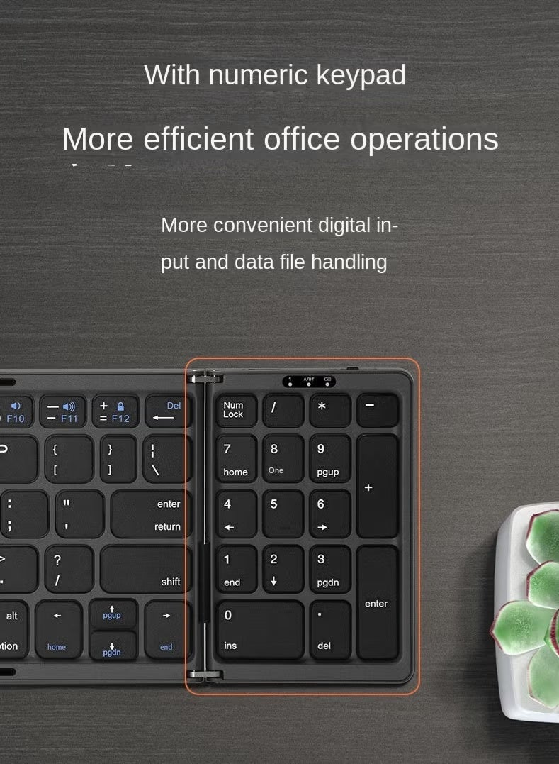 Folding number key mobile phone tablet portable three-system universal keyboard wireless Bluetooth keyboard - Image 3