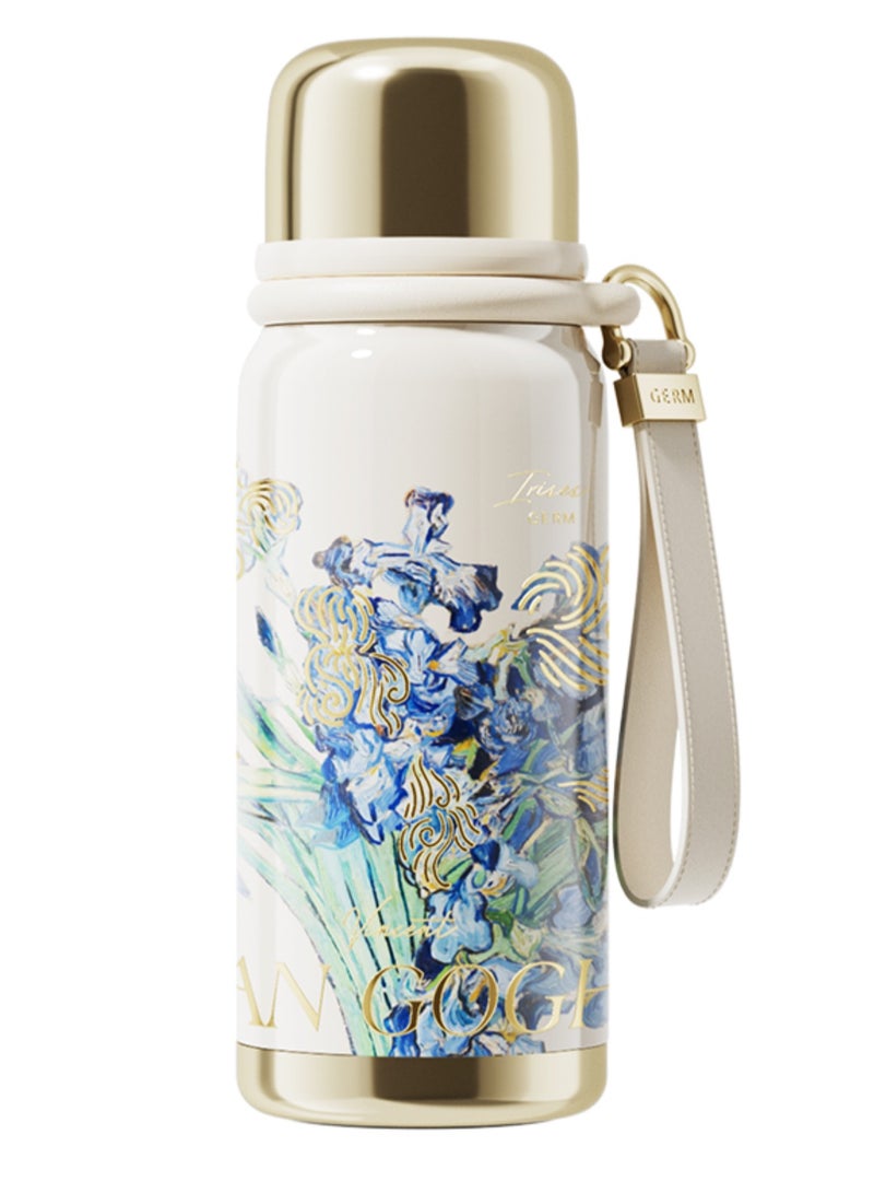 GERM Van Gogh Insulated Thermos Bottle 580ml – Irises Design | GERM MET Collection Stainless Steel Vacuum Flask with Cup | BPA-Free, Hot & Cold Travel Bottle for Office, School, Hiking, Gym | Leak-Proof Sport Flask - Image 1