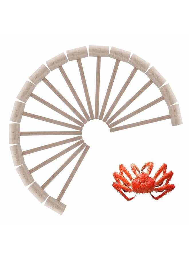 MGTECH 16Pcs Wooden Crab or Lobster Mallets, Nature Hardwood - Image 1