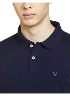 ألين سولي قميص بولو Allen Solly للرجال بقصّة عادية Indigo Melange (AMKP317G04250_Indigo Melange_S)  - Image 2