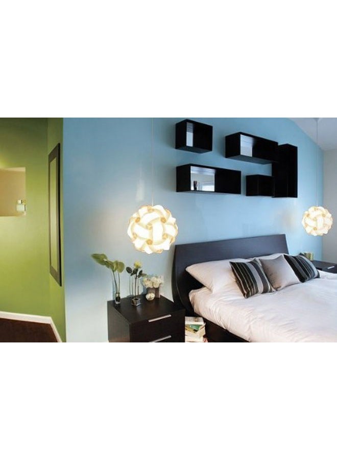 Lightingsky Ceiling Pendant DIY IQ Jigsaw Puzzle Lamp Shade Kit with 40 Inch Hanging Cord (White, XL- 18 inch) - Image 4