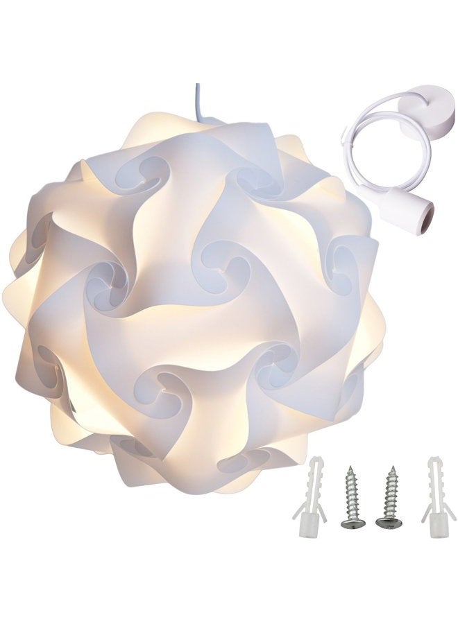 Lightingsky Ceiling Pendant DIY IQ Jigsaw Puzzle Lamp Shade Kit with 40 Inch Hanging Cord (White, XL- 18 inch) - Image 1
