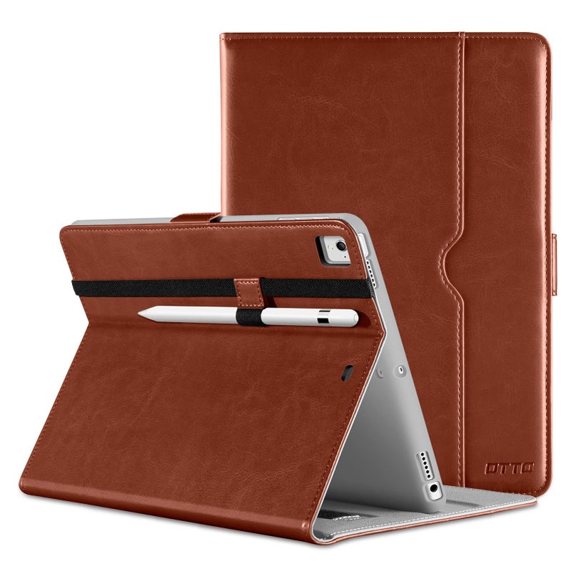 DTTO for iPad 9.7 Inch 5th/6th Generation 2018/2017 Case with Apple Pencil Holder, Premium Leather Folio Stand Cover Case for Apple iPad 9.7 inch, Also Fit iPad Pro 9.7/Air 2/Air - Brown - Image 1
