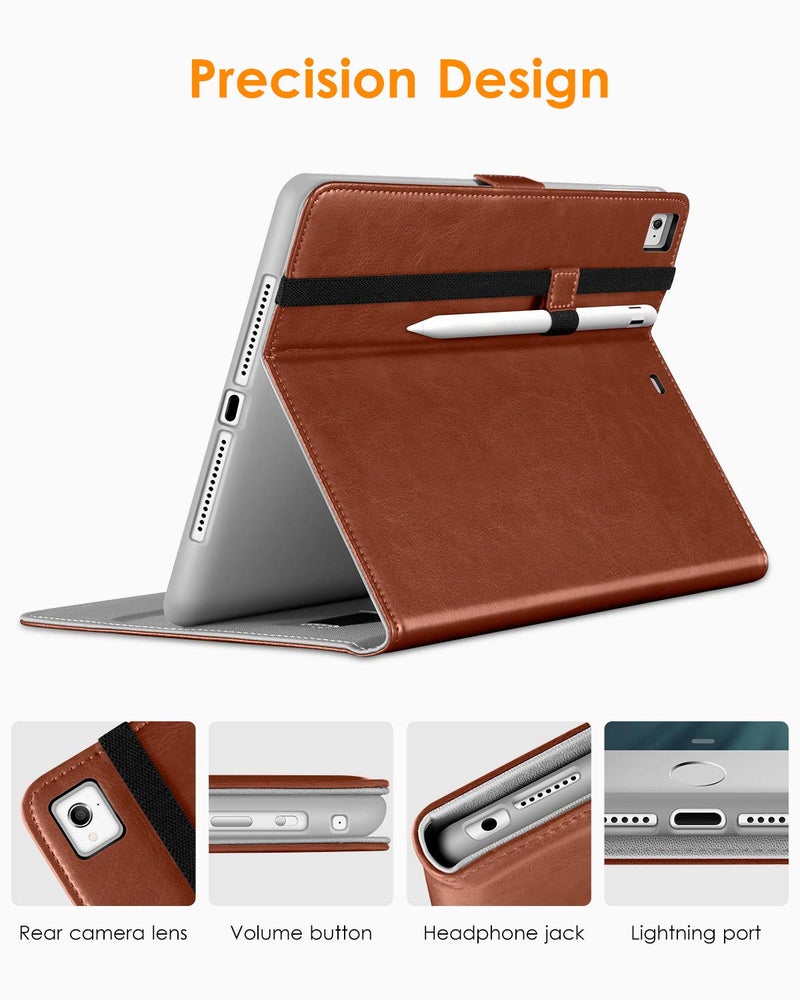 DTTO for iPad 9.7 Inch 5th/6th Generation 2018/2017 Case with Apple Pencil Holder, Premium Leather Folio Stand Cover Case for Apple iPad 9.7 inch, Also Fit iPad Pro 9.7/Air 2/Air - Brown - Image 4