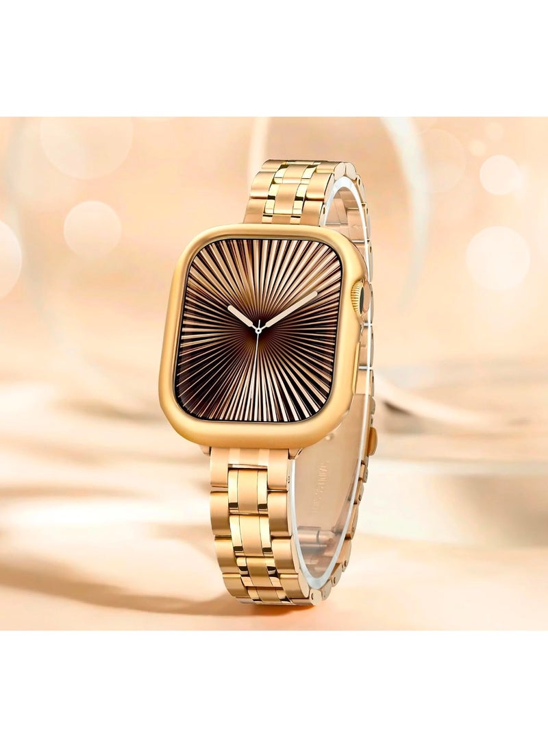 JSYES JSYS M100 ULTRA Metallic Classics Smartwatch - 49mm Gold Edition with Metal Band - Image 3