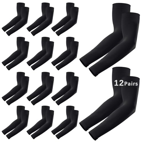 Anpuimult 12 Pairs Arm sleeves for men Woman,Cooling UV Sun Protection sleeves to cover arms for women arm sleeve Cycling Outdoor Sports - Image 1