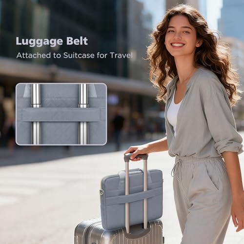 KIZUNA Laptop Sleeve Case 17 Inch Computer Shoulder Bag for 17.3" Lenovo ThinkBook Plus/IdeaPad 3i Gen7/ASUS Vivobook/ZenBook Pro/LG gram/MSI 17/Dell XPS/HP ENVY/Dell G7,Grey - Image 5